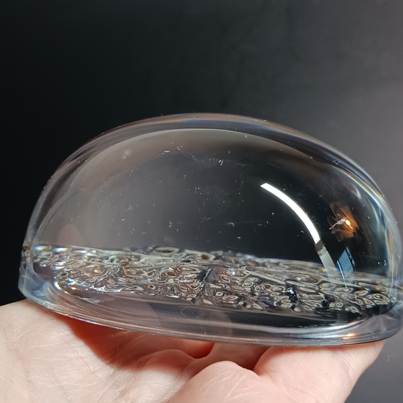 Vintage Snowflake Design Paperweight Clear Pressed Glass Holiday Winter Decor - Picture 2 of 5